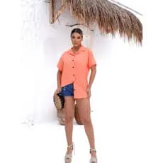 Camisa Feminina Botões Crepe Casual