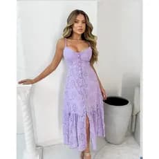 Vestido Midi Laise Com Bojo E Botoes