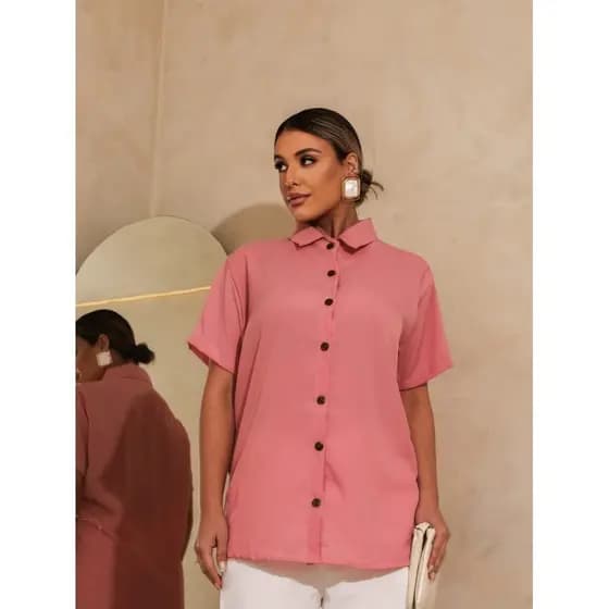 Camisa Feminina Botões Crepe Casual PRIMAVERA/VERÃO