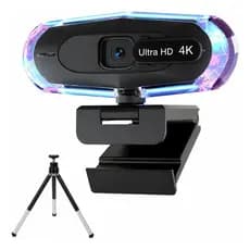 Webcam 4k Para Streaming Videochamada Aula Online E Home Off Com mini Tripe