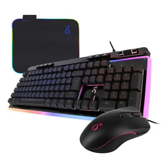 Kit Gamer Teclado Português+ Mouse+mouse Pad Rgb Jogos Com Fio Usb