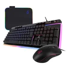 Kit Gamer Teclado Português+ Mouse+mouse Pad Rgb Jogos Com Fio Usb