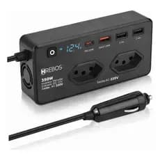 Inversor Veicular De Energia 12v Para 220v 350w Saida Usb-c