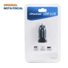 Carregador de Bateria USB Fortrek MPS101 Veicular Saída 5V 2.1A para Celular Acendedor de Cigarro