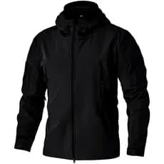 Jaqueta Masculina Preta Impermeável Outdoor Rossi GG Motoqueiro Forrada com Capuz Quente Inverno