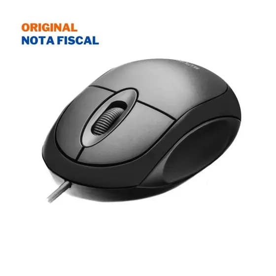 Mouse Óptico Com Fio Básico Multilaser Preto Leve e Confortável 1200DPI 3 Botões Conexão USB