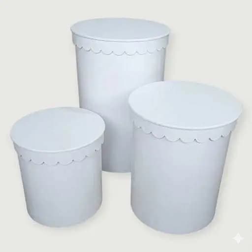 Tampo Orgânico babado para cilindro mdf mesa festa