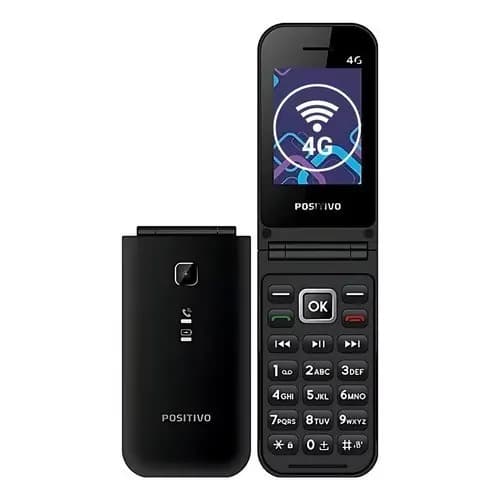 Celular Positivo Ideal Para Idoso Flip P51 4G Teclado Grande Som Alto