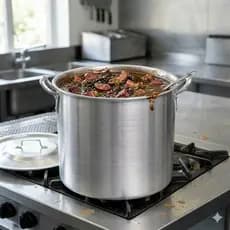Panela Grande Caldeirao Em Aluminio Grosso No 34 - Capacidade 25 Litros Para Escola Restaurante Hotel Industria