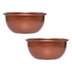 Kit 2 Mini Bowl Tigela em Alumínio Cor Cobre - 500 ml - manicure, saladas, mini porções