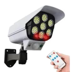 Câmera Falsa Solar Com Sensor Presença Com Antifurto Ladrão Refletor Arandela Luminária