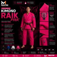 Kimono Jiu Jitsu Profissional Bjj Rip Stop | Raik - Rosa Pink
