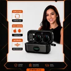 Microfone Lapela Sem Fio Duplo Anti Ruido Ia C/ Imã Cor Preto