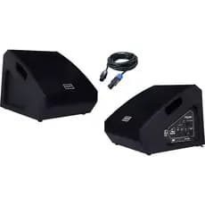 Par Caixa Retorno Monitor Ativo + Passivo LL Áudio 8 Polegadas 200wrms + Cabo