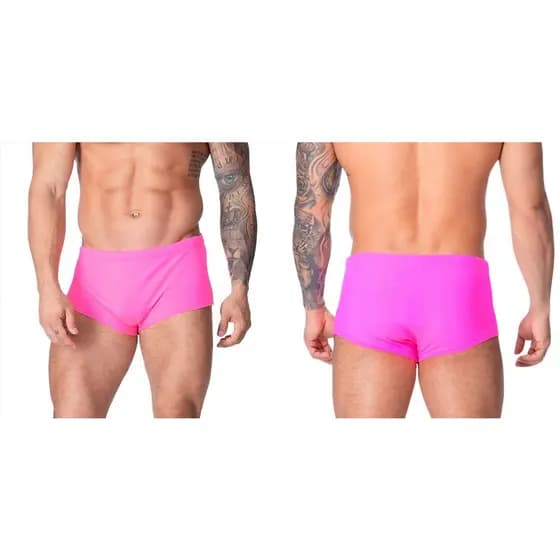Sunga Masculina Boxer Branca adulto  Moda Praia Com Proteção Solar Uv50