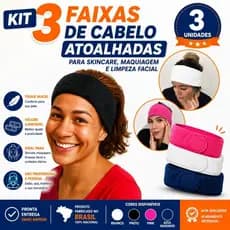 kit  3 Faixas Tiara para Skincare Cuidado diário  Designer de Sombrancelhas Limpeza de pele