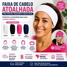 Kit com 10 Faixas atoalhadas com Velcro para Skincare , Maquiagem  e Procedimentos Estéticos