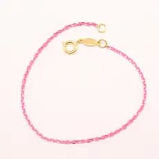 Pulseira Feminina Banhada A Ouro 18k Colorida Comprimento 18 cm