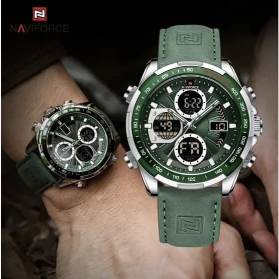 Relógio Masculino NAVIFORCE 9197 Militar Esportivo de Luxo Quartzo Analógico Digital À Prova D’Água