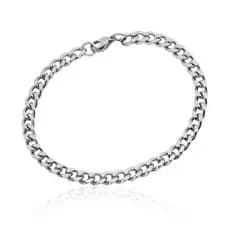 Pulseira Masculina Larga Grumet Aço Inox 316L Comprimento 21cm Largura 10 mm