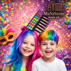 Tinta para Cabelo  e adesivos para rosto e corpo - Kit Carnaval Brilho e Cor