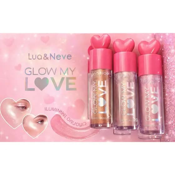 Iluminador Líquido Efeito Glow Intenso, Alta Pigmentação, Brilho Radiante My Love Lua & Neve