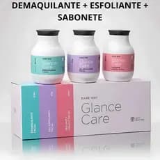 Kit Limpeza Facial Glance Care Rare Way Sabonete Demaquilante Esfoliante Todos os Tipos de Pele