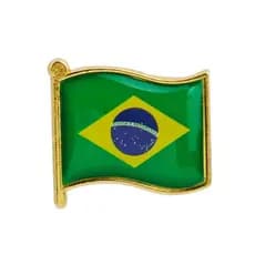 Broche Pin Botton Bandeira Brasil Brasileiro Patriota 2.5x2.5cm - RE-007-M