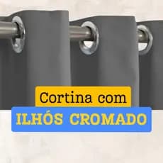 Cortina 2,20 x 1,50 Oxford para janela Sala Quarto ou Cozinha - Ilhós Cromado