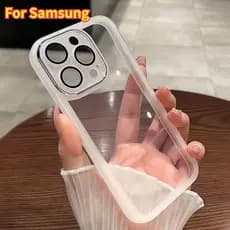 Capa De Telefone Para Samsung Galaxy S22 Ultra S21 FE S20 Plus Macio TPU Silicone Acrílico À Prova De Choque Caso Com Le