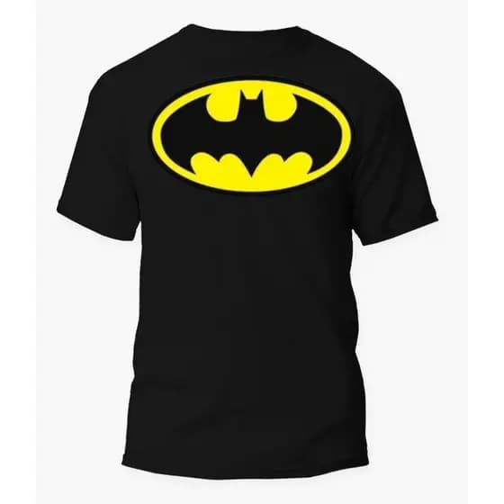 Camiseta Batman Logo Clássico Preta Unissex  Camisa Super-Herói Estilosa Algodão Casual