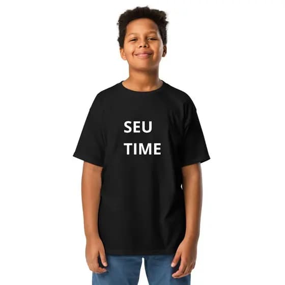 Camiseta Infantil Personalizada Futebol Seu Nome Número Time Uniforme Esportivo Unissex Camisa Jogo