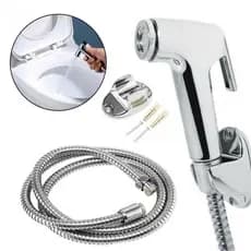 Ducha Higiênica Completa com Engate Flexível Inox Gatilho ABS Cromado 1/4 de Volta