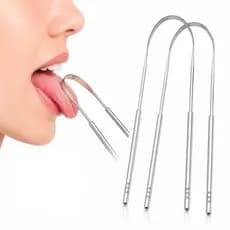 Kit Com 2 Raspadores De Língua Em Metal Reutilizável