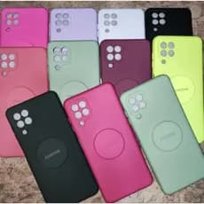Capinha de celular Para Samsung  A22 4G Em Silicone Aveludo Com Proteção Da Câmera Com Pop Sockt