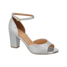 Sandalia Feminina Salto Medio Vizzano Original Para Festa Glitter Ouro Branco Ouro Rosado