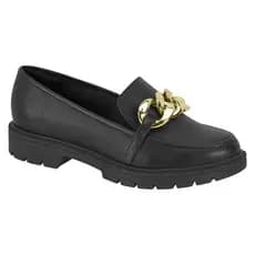 Sapato Social Feminino Mocassim Loafer Beira Rio Conforto Preto Branco Off Nude