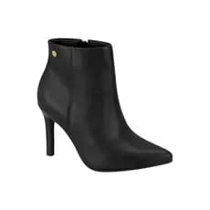 Bota Feminina Salto Alto Cano Curto Vizzano Original Salto Fino Preto Cafe Pinhao