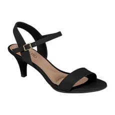 Sandalia Feminina Salto Baixo Beira Rio Conforto Tira Simples Preto Branco Off