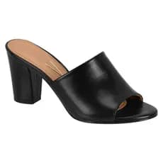 Vizzano Tamanco Salto Medio Original Casual Preto Cherry Branco Off Mocca
