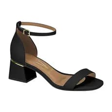 Sandalia Feminina Salto Baixo Vizzano Original Salto Bloco Preto Blush Branco Bege Par