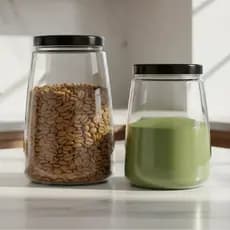 KIT 2 Potes Tampa Metalizada 3L e 2,1 Litros Biscoito Doces Porta Mantimentos Pote Plástico