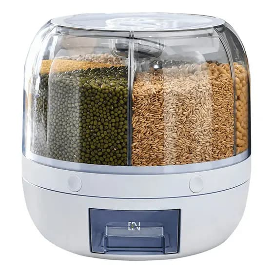 Dispenser Grande De Armazenamento De Alimentos Giratória 6 em 1