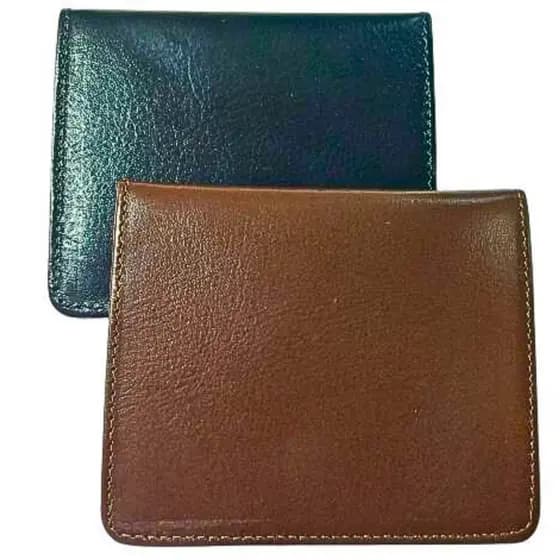 Carteira porta cartão de couro com 10 slots presente pai mãe notas documento mini pequena pratica
