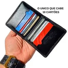 Porta cartão de couro masculino feminino moderno pratico
