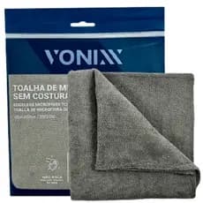Toalha vonixx macia cinza 40x60 cm 350gsm polimento secar carro moto roda painel pneu pintura brilho