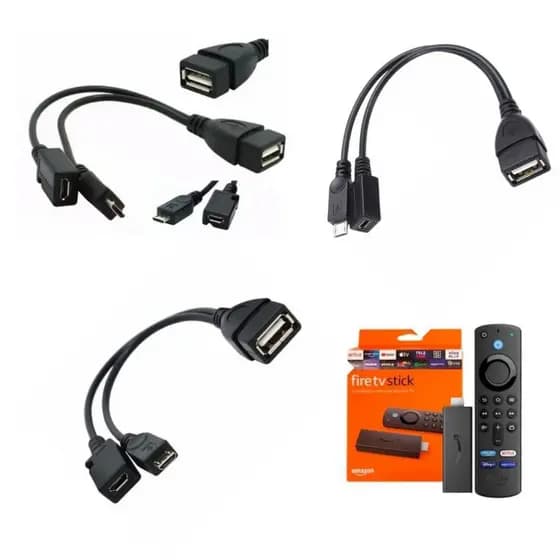 Cabo Adaptador OTG 2 em 1 Mi Stick Fire Tv