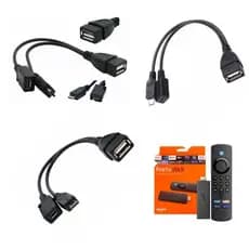 Cabo Adaptador OTG 2 em 1 Mi Stick Fire Tv