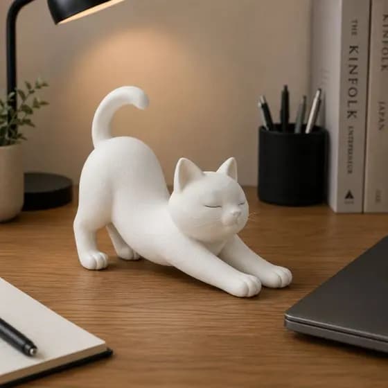 Gato Criativo Decoração Enfeite Sala Escritório Presente