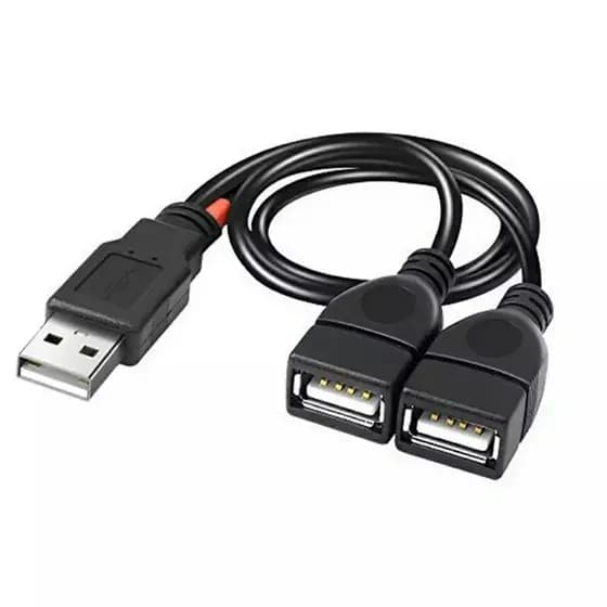 Cabo USB Duplo 2 Portas Fêmea Para Computador,CPU,Notebook